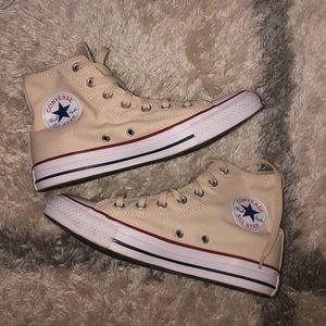 Cream high top converse